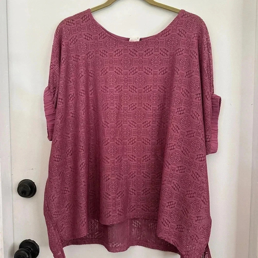 Akemi + Kin Anthropologie Bratton Lace Top Boho Oversized Womens XS/S